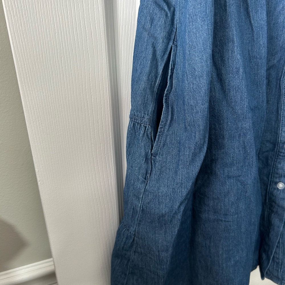 LuLaRoe XL Ashton Blue Denim Button-Up Dress - Picture 4 of 7